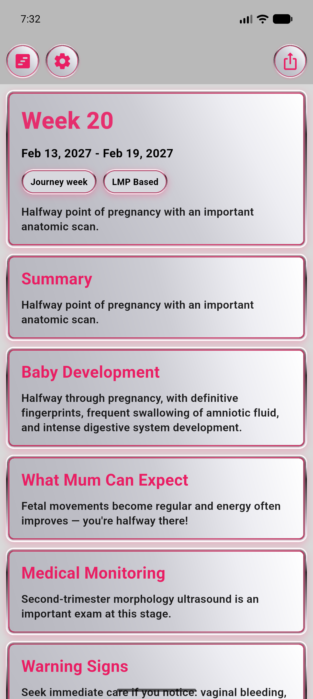 Week 20 pregnancy detail on Android