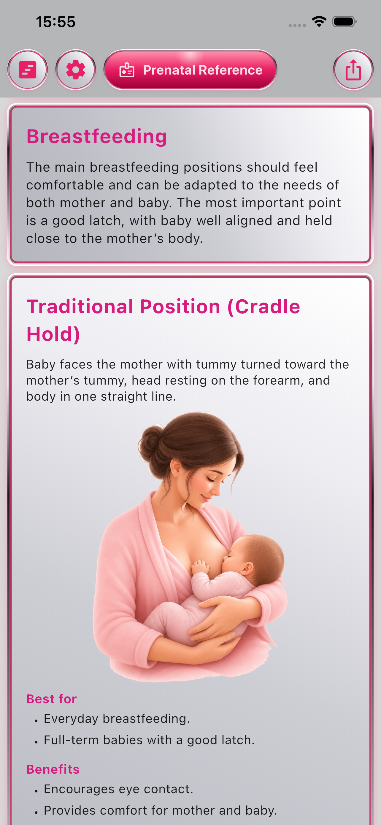 Breastfeeding reference on iPhone
